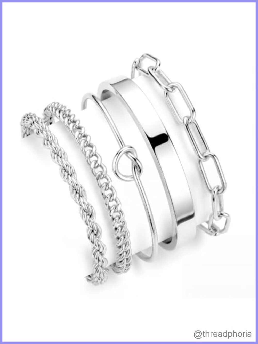 Sterling Silver Cuff Bangle Bracelet Set Women Non Tarnish S925 Chunky Cuban